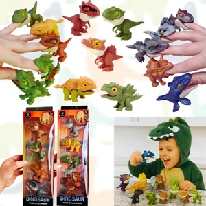 DinoBite Collection - Kit com 8 Mini Dinossauros Articulados Morde-Dedo