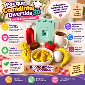 Kit Comidinha Divertida 3D – Macarronada Completa com Acessórios
