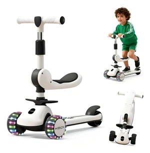 Patinete Infantil Scooter Dobrável Com Led Altura 2 Em 1