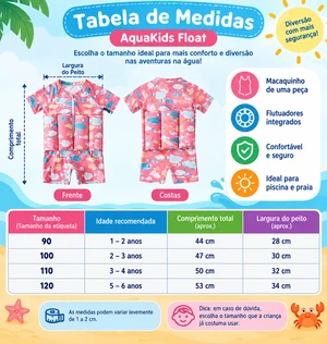 AquaKids Float – Macaquinho de Natação Infantil com Flutuadores Integrados