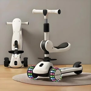 Patinete Infantil Scooter Dobrável Com Led Altura 2 Em 1