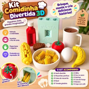 Kit Comidinha Divertida 3D – Macarronada Completa com Acessórios